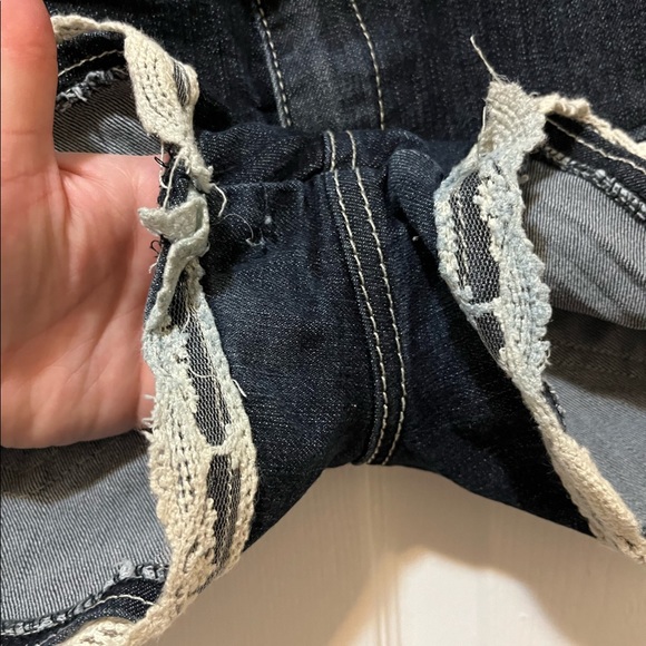 Rue 21 Jean Short Shorts with Crochet Trim - Picture 2 of 3